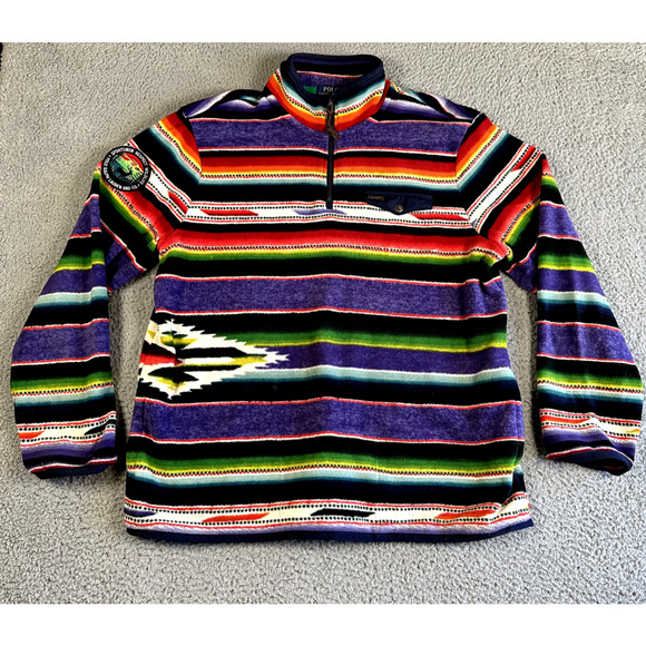 Polo Ralph Lauren Other - Polo Ralph Lauren Jacket Men's XL 1/4 Zip Fleece Navajo Coat Pockets
